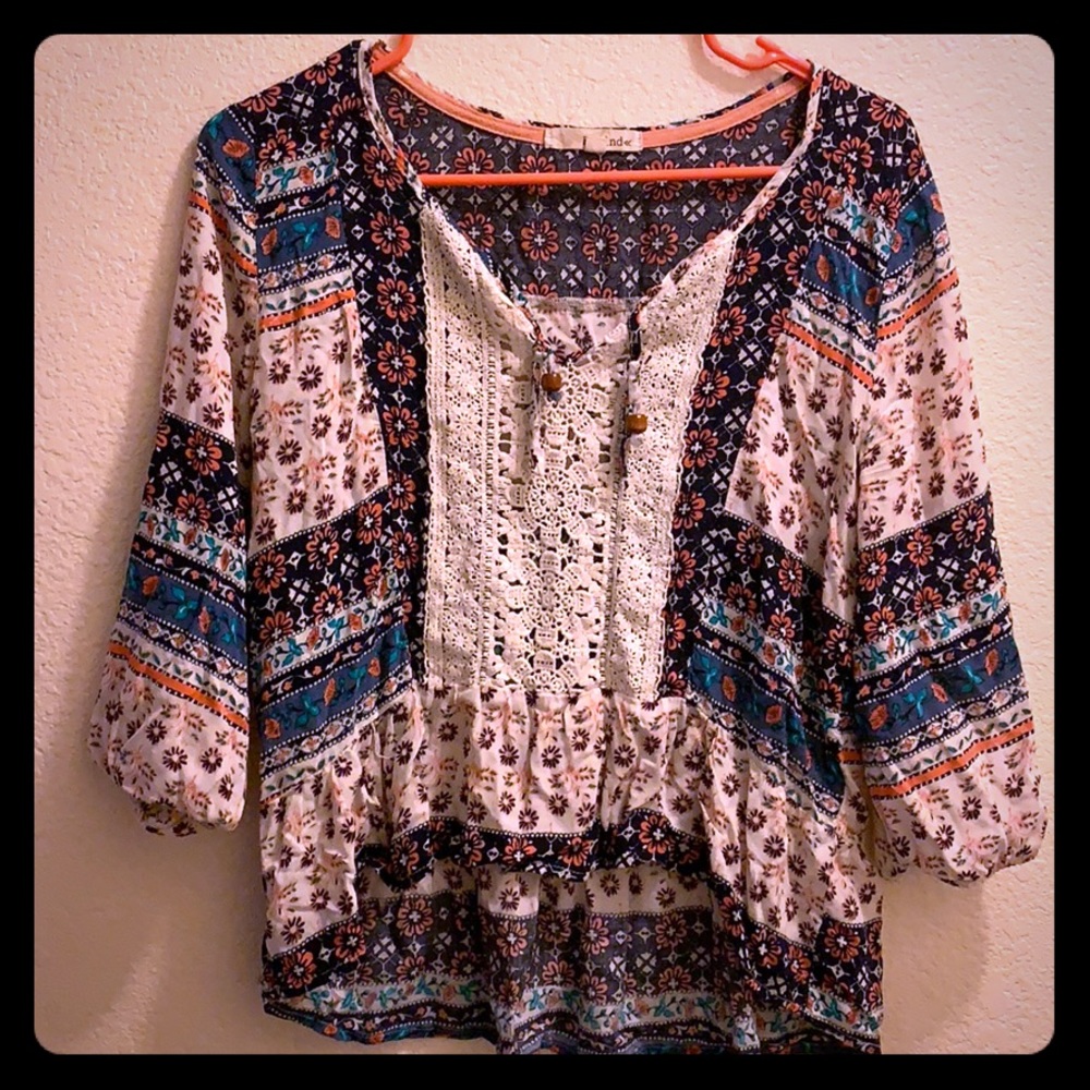 Floral Boho Gypsy Peasant blouse